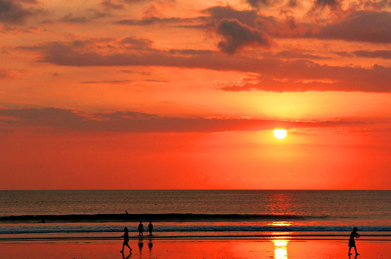 Sunset on Kuta Beach, Bali